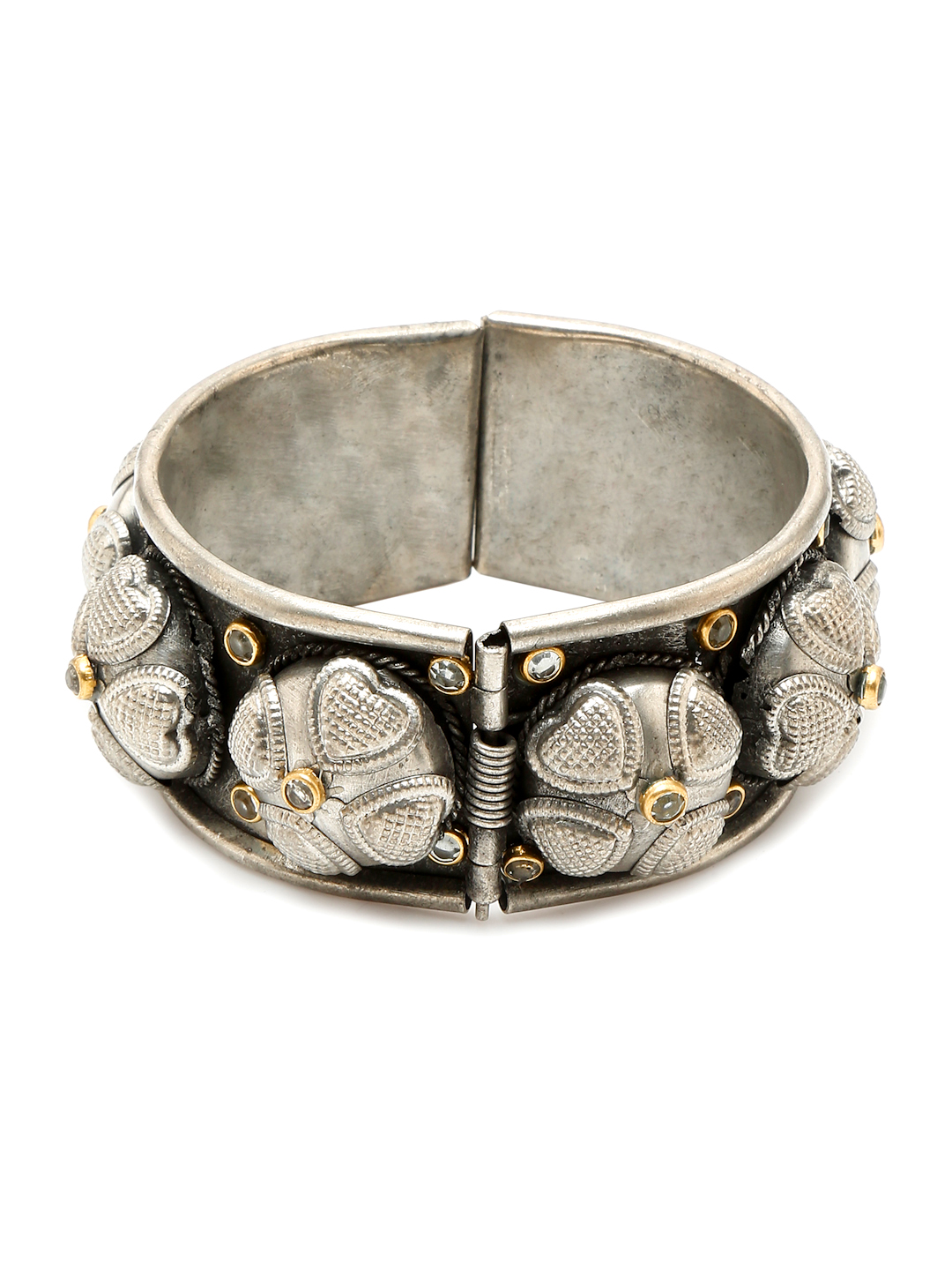 YouBella Jewellery for Women Celebrity Inspired Oxidised Silver Plated Cuff Bracelet Bangle for Women and Girls (Style 4)